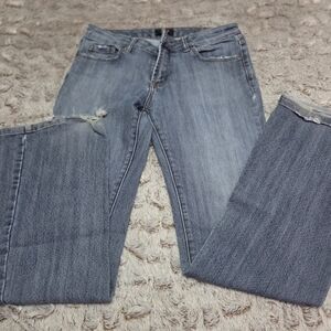 Express Denim Blue Straight Leg Women's Jeans